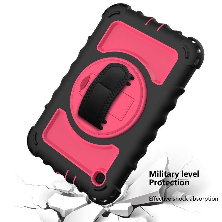 For Samsung Galaxy Tab A 8.4 (2020) 360 Degree Rotation PC + Silicone Shockproof Protective Case with Holder & Hand Strap & Neck Strap
