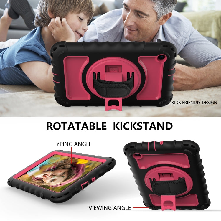 For Samsung Galaxy Tab A 8.4 (2020) 360 Degree Rotation PC + Silicone Shockproof Protective Case with Holder & Hand Strap & Neck Strap