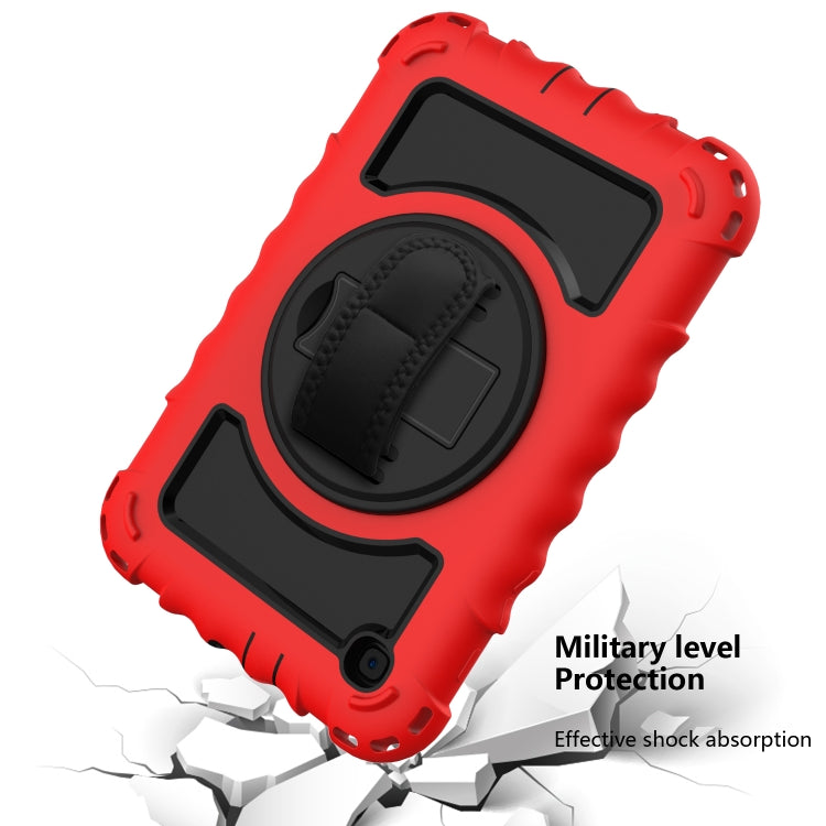 For Samsung Galaxy Tab A 8.4 (2020) 360 Degree Rotation PC + Silicone Shockproof Protective Case with Holder & Hand Strap & Neck Strap