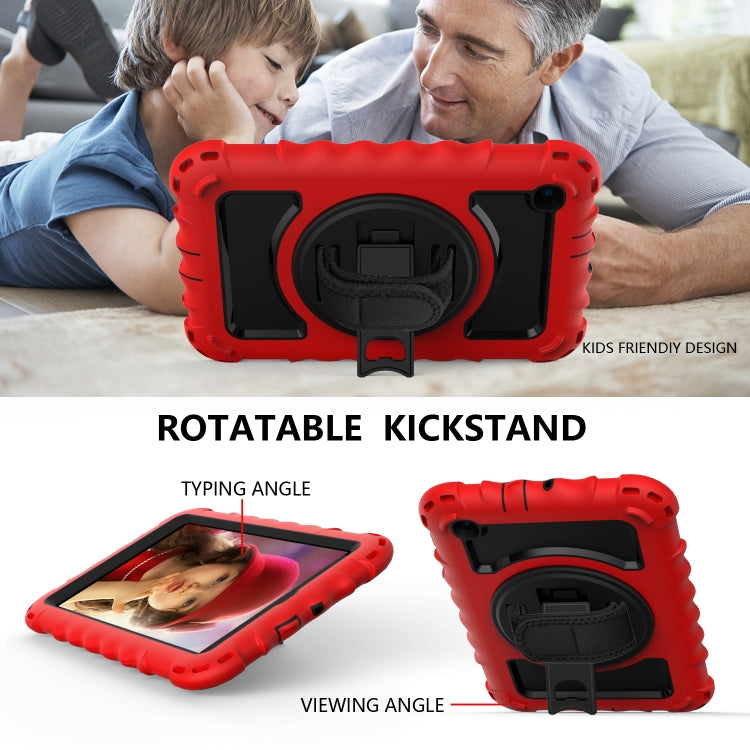 For Samsung Galaxy Tab A 8.4 (2020) 360 Degree Rotation PC + Silicone Shockproof Protective Case with Holder & Hand Strap & Neck Strap