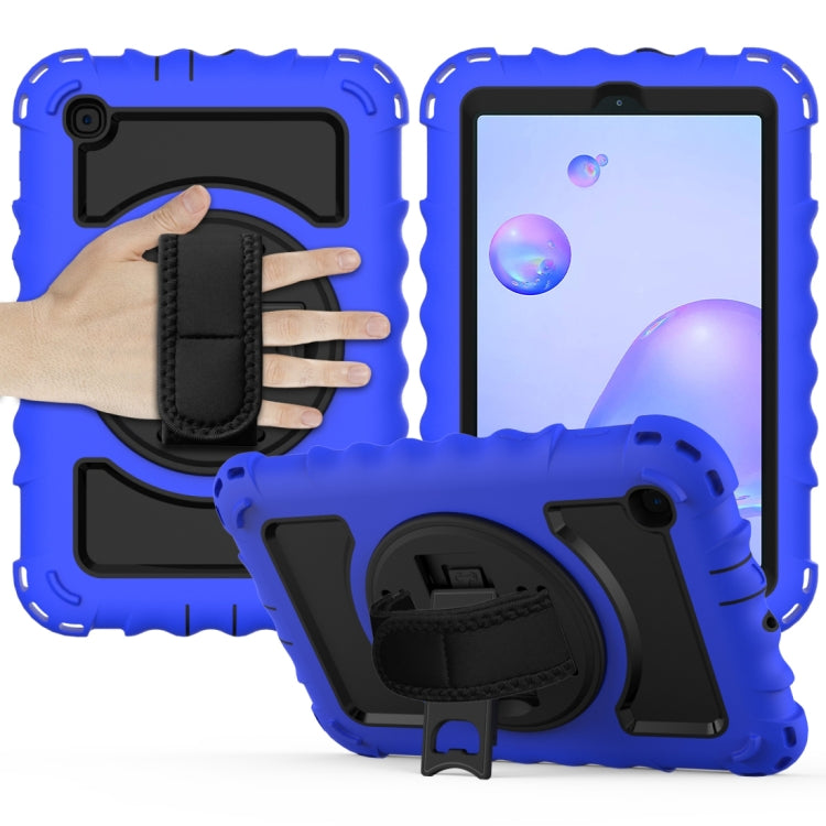 For Samsung Galaxy Tab A 8.4 (2020) 360 Degree Rotation PC + Silicone Shockproof Protective Case with Holder & Hand Strap & Neck Strap