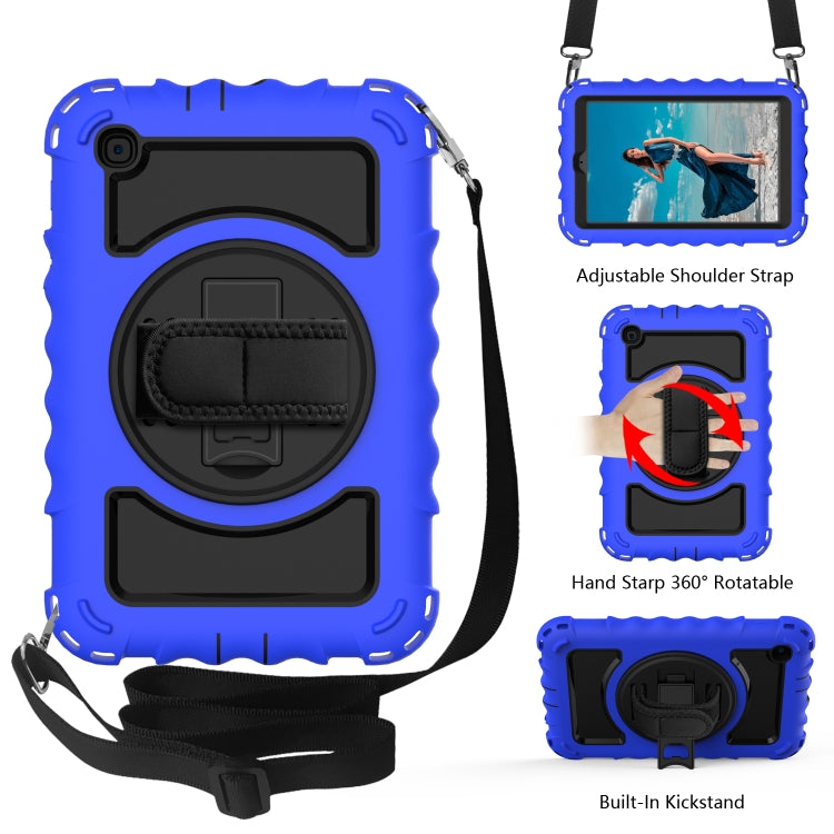 For Samsung Galaxy Tab A 8.4 (2020) 360 Degree Rotation PC + Silicone Shockproof Protective Case with Holder & Hand Strap & Neck Strap