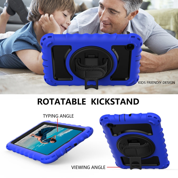 For Samsung Galaxy Tab A 8.4 (2020) 360 Degree Rotation PC + Silicone Shockproof Protective Case with Holder & Hand Strap & Neck Strap