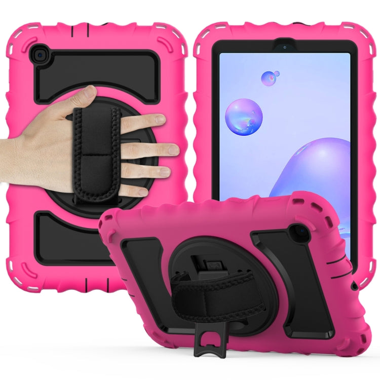 For Samsung Galaxy Tab A 8.4 (2020) 360 Degree Rotation PC + Silicone Shockproof Protective Case with Holder & Hand Strap & Neck Strap