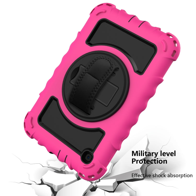 For Samsung Galaxy Tab A 8.4 (2020) 360 Degree Rotation PC + Silicone Shockproof Protective Case with Holder & Hand Strap & Neck Strap