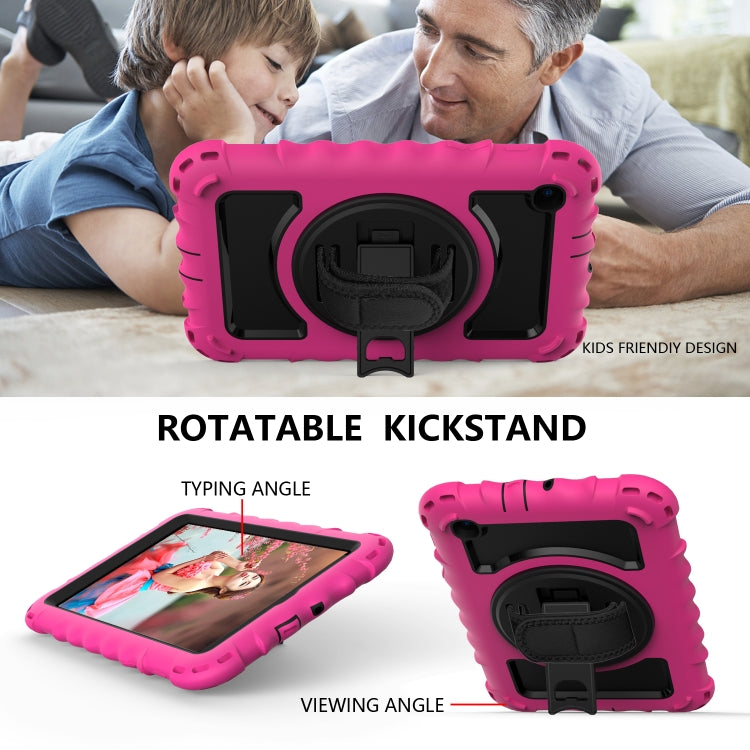 For Samsung Galaxy Tab A 8.4 (2020) 360 Degree Rotation PC + Silicone Shockproof Protective Case with Holder & Hand Strap & Neck Strap