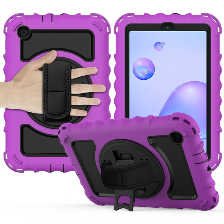 For Samsung Galaxy Tab A 8.4 (2020) 360 Degree Rotation PC + Silicone Shockproof Protective Case with Holder & Hand Strap & Neck Strap