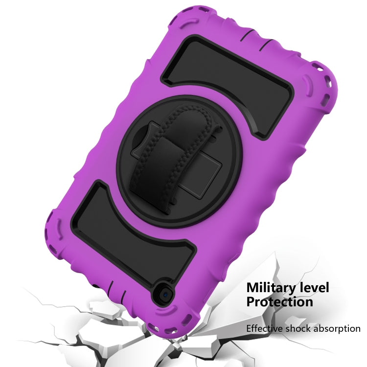 For Samsung Galaxy Tab A 8.4 (2020) 360 Degree Rotation PC + Silicone Shockproof Protective Case with Holder & Hand Strap & Neck Strap