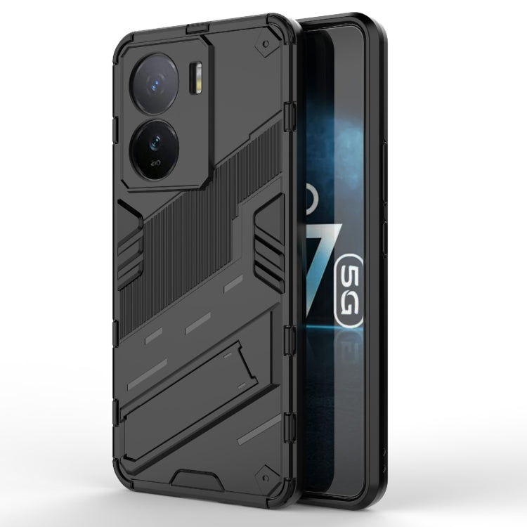 For vivo iQOO Z7 5G Global Punk Armor 2 in 1 PC + TPU Shockproof Phone Case with Invisible Holder