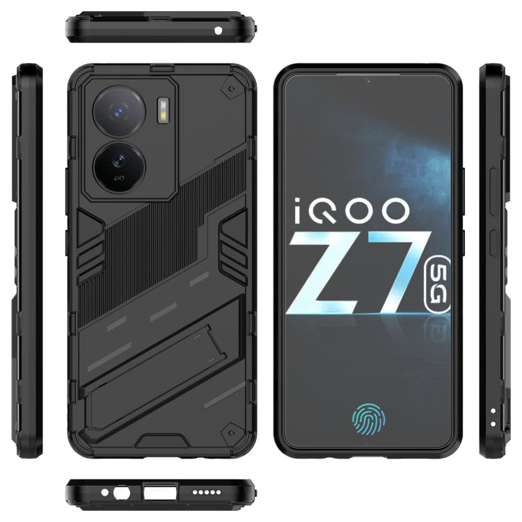 For vivo iQOO Z7 5G Global Punk Armor 2 in 1 PC + TPU Shockproof Phone Case with Invisible Holder