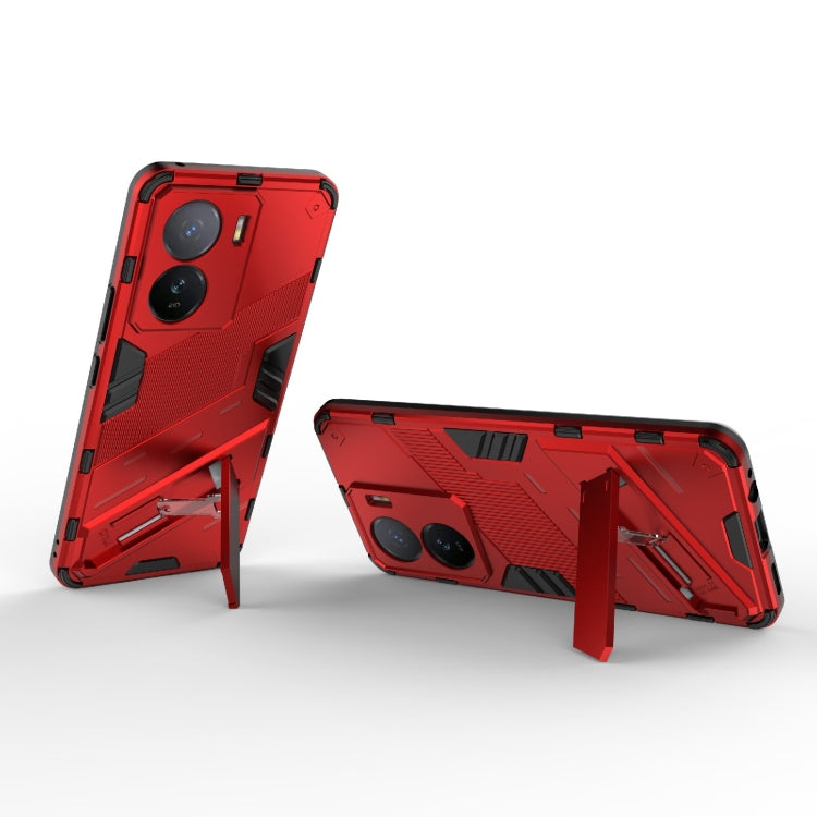 For vivo iQOO Z7 5G Global Punk Armor 2 in 1 PC + TPU Shockproof Phone Case with Invisible Holder