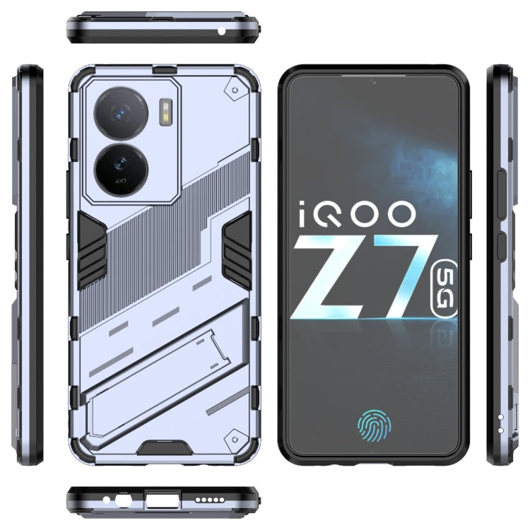 For vivo iQOO Z7 5G Global Punk Armor 2 in 1 PC + TPU Shockproof Phone Case with Invisible Holder
