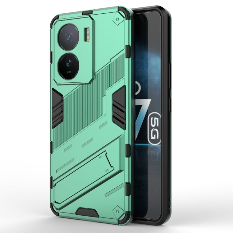 For vivo iQOO Z7 5G Global Punk Armor 2 in 1 PC + TPU Shockproof Phone Case with Invisible Holder