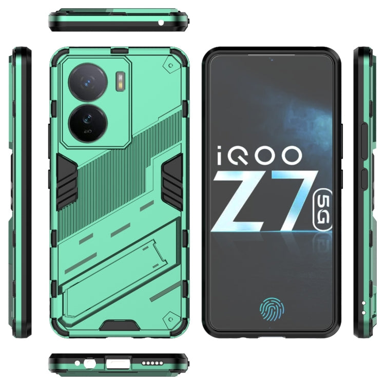 For vivo iQOO Z7 5G Global Punk Armor 2 in 1 PC + TPU Shockproof Phone Case with Invisible Holder