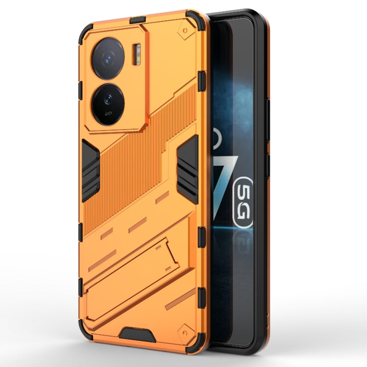 For vivo iQOO Z7 5G Global Punk Armor 2 in 1 PC + TPU Shockproof Phone Case with Invisible Holder