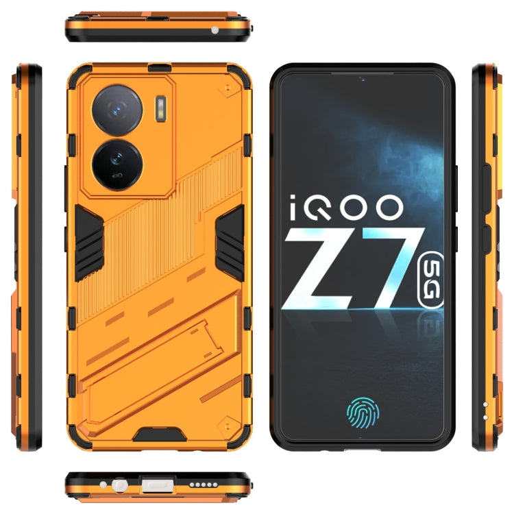 For vivo iQOO Z7 5G Global Punk Armor 2 in 1 PC + TPU Shockproof Phone Case with Invisible Holder