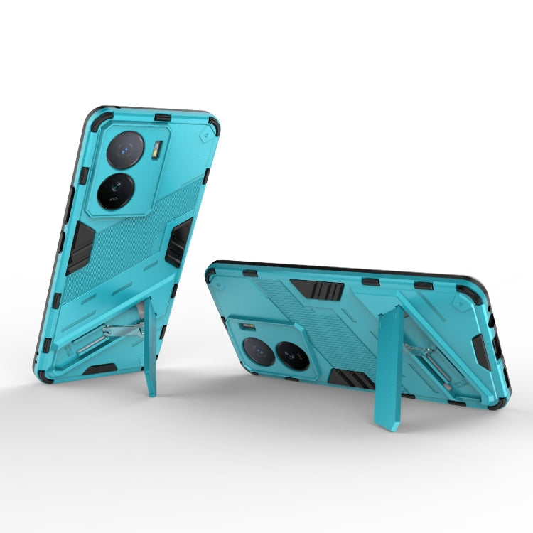 For vivo iQOO Z7 5G Global Punk Armor 2 in 1 PC + TPU Shockproof Phone Case with Invisible Holder