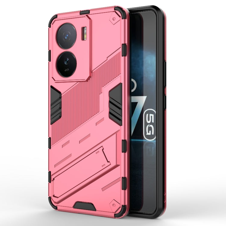 For vivo iQOO Z7 5G Global Punk Armor 2 in 1 PC + TPU Shockproof Phone Case with Invisible Holder
