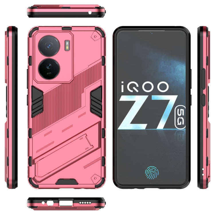 For vivo iQOO Z7 5G Global Punk Armor 2 in 1 PC + TPU Shockproof Phone Case with Invisible Holder