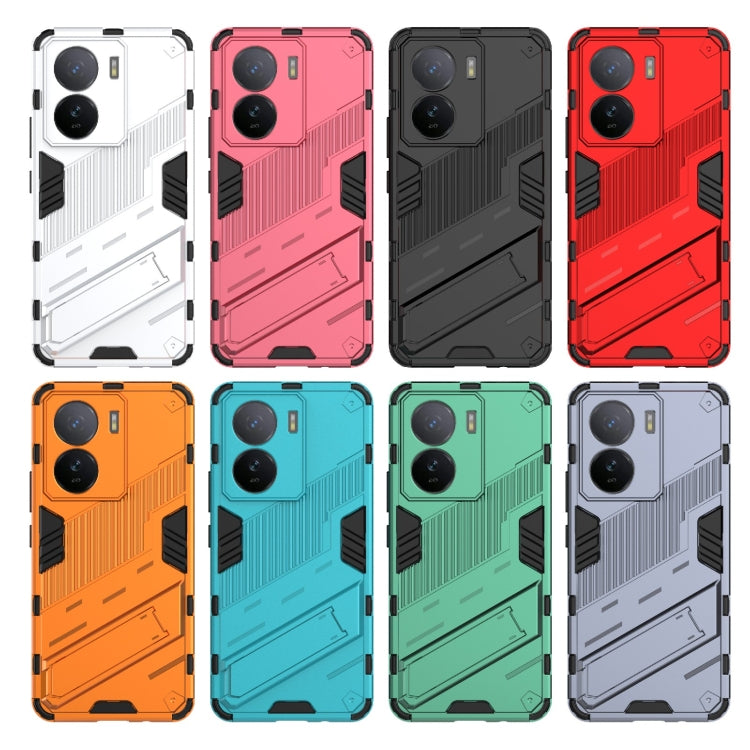 For vivo iQOO Z7 5G Global Punk Armor 2 in 1 PC + TPU Shockproof Phone Case with Invisible Holder