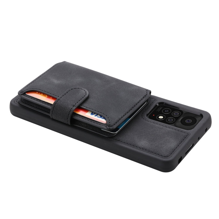 For Xiaomi Redmi Note 11S / Note 11 4G Global Skin Feel Dream RFID Anti-theft PU Card Bag Phone Case