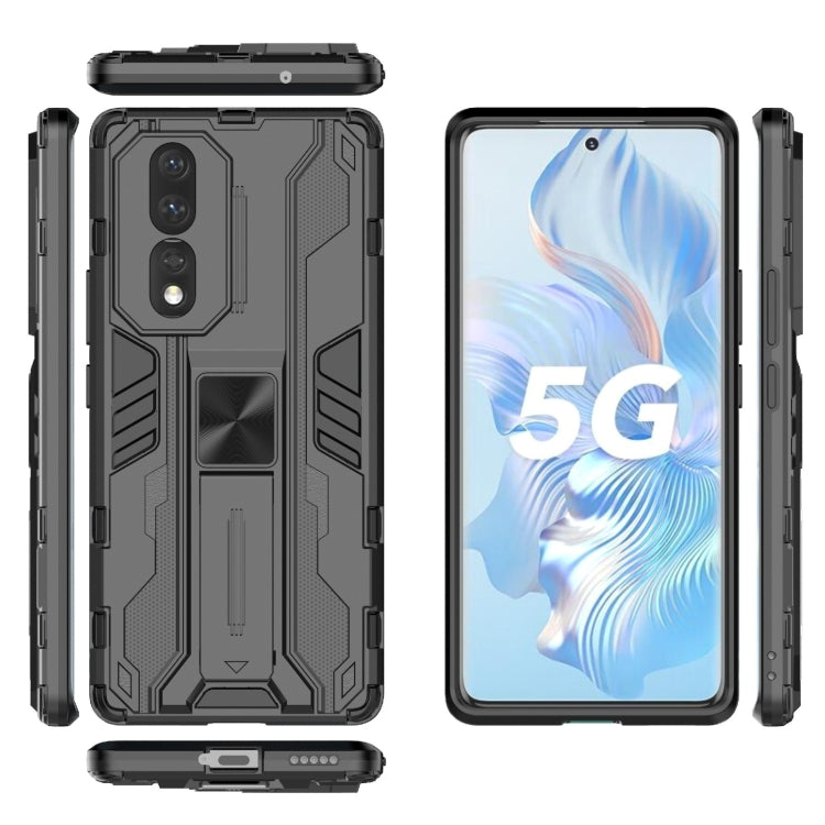 For Honor 80 5G Supersonic PC + TPU Shock-proof Protective Phone Case with Holder