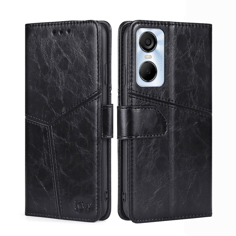 For Tecno Pop 6 Pro Geometric Stitching Flip Leather Phone Case