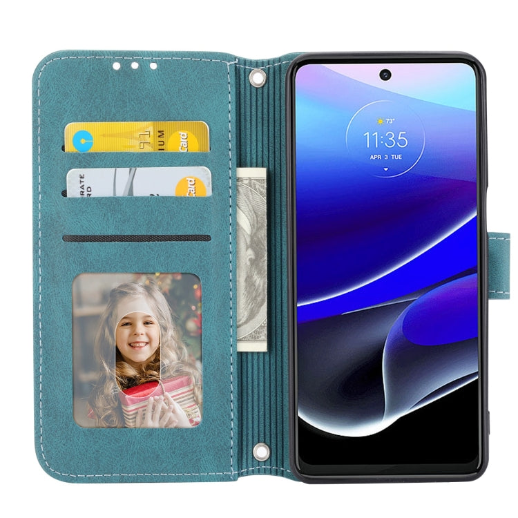 For Motorola Moto G Stylus 5G 2023 Embossed Stripes Skin Feel Leather Phone Case