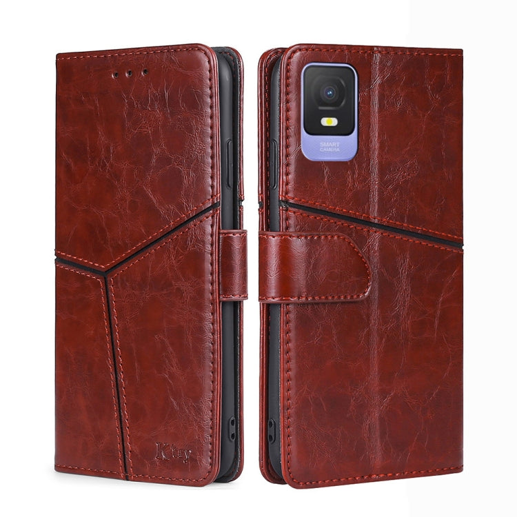 For TCL 403 Geometric Stitching Flip Leather Phone Case
