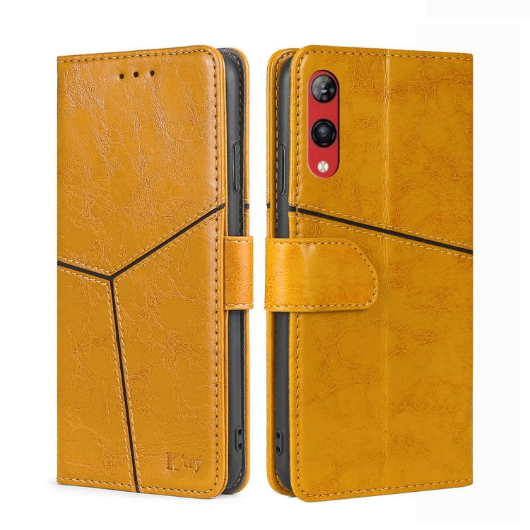 For Rakuten Hand 4G Geometric Stitching Flip Leather Phone Case