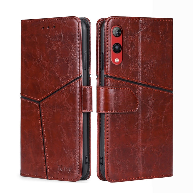 For Rakuten Hand 4G Geometric Stitching Flip Leather Phone Case