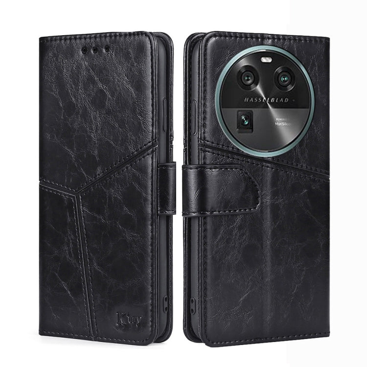 For OPPO Find X6 5G Geometric Stitching Flip Leather Phone Case