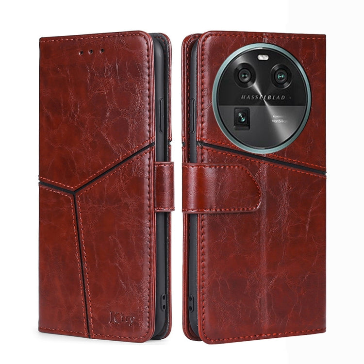 For OPPO Find X6 5G Geometric Stitching Flip Leather Phone Case