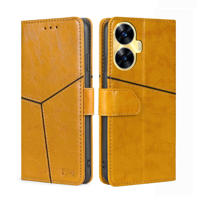 For Realme C55 4G Geometric Stitching Flip Leather Phone Case