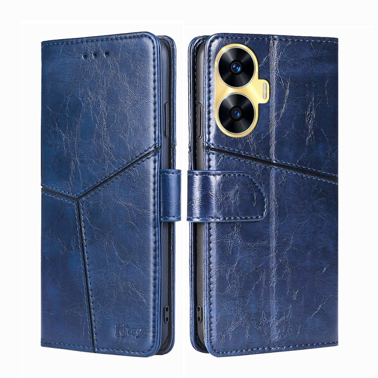 For Realme C55 4G Geometric Stitching Flip Leather Phone Case