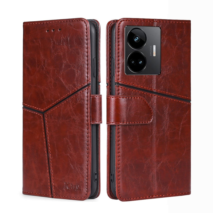 For Realme GT Neo 5 / GT3 / GT Neo 5 240W Geometric Stitching Flip Leather Phone Case