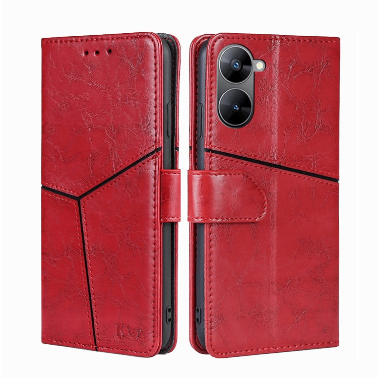 For Realme V30 5G / V30t Geometric Stitching Flip Leather Phone Case