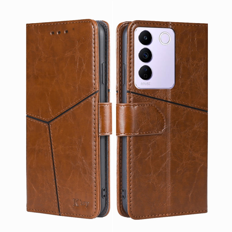For vivo S16e Geometric Stitching Flip Leather Phone Case