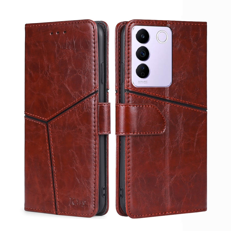 For vivo S16e Geometric Stitching Flip Leather Phone Case
