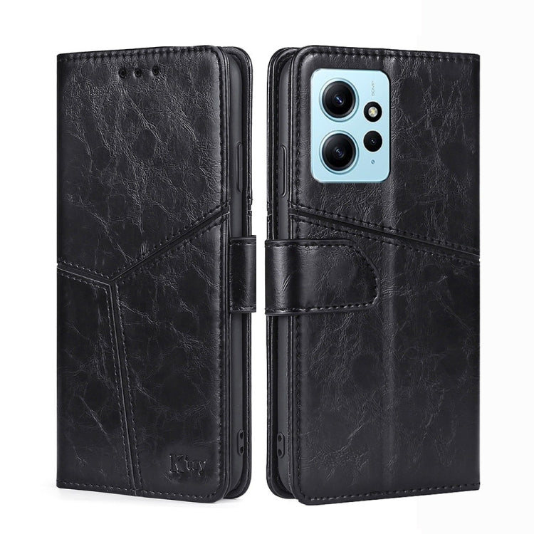 For Xiaomi Redmi Note 12 4G Global Geometric Stitching Flip Leather Phone Case