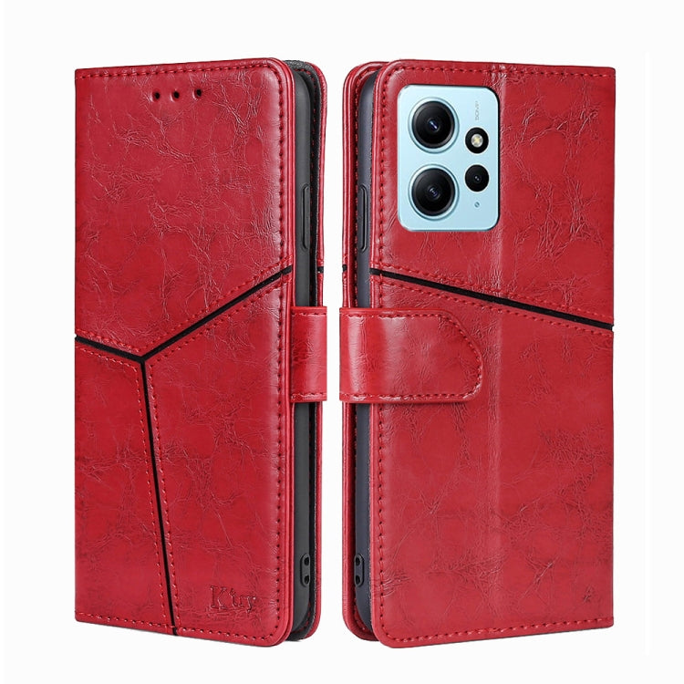 For Xiaomi Redmi Note 12 4G Global Geometric Stitching Flip Leather Phone Case