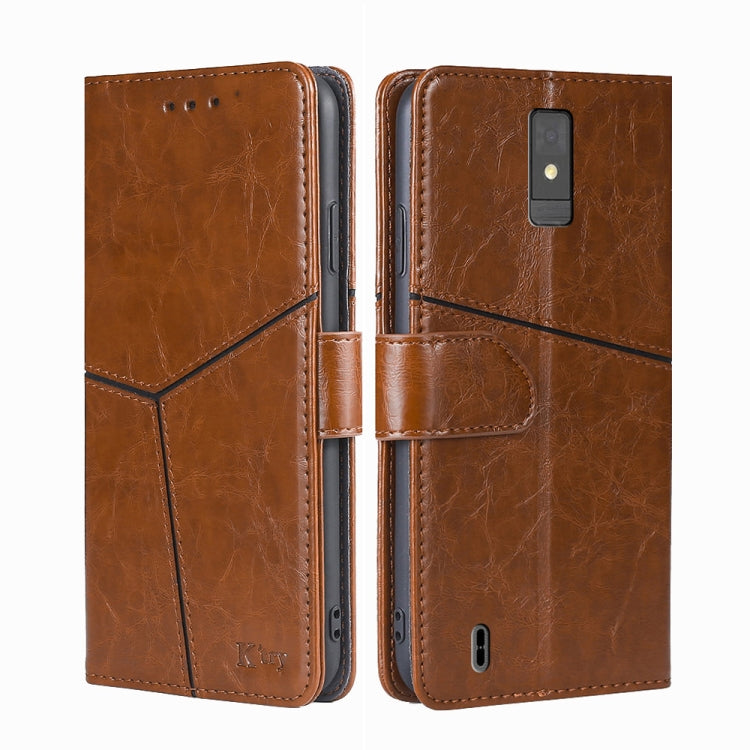 For ZTE Blade A32 Geometric Stitching Flip Leather Phone Case
