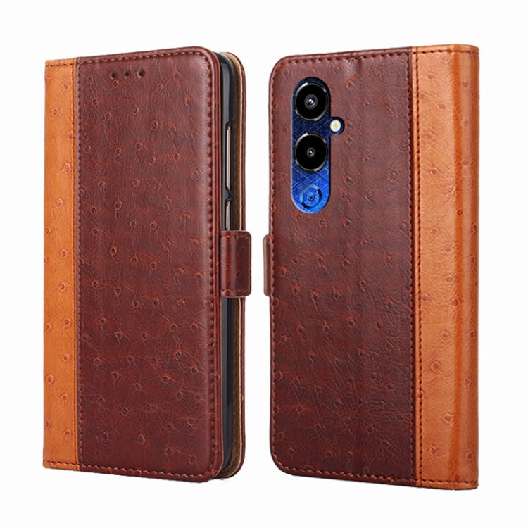 For Tecno Pova 4 Pro Ostrich Texture Flip Leather Phone Case
