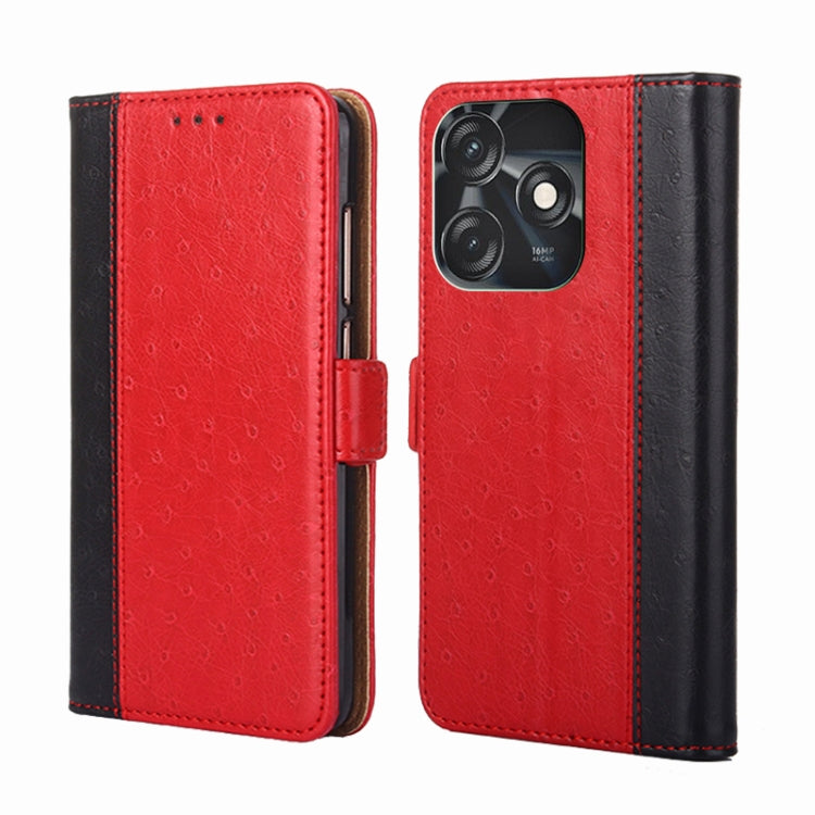 For Tecno Spark 10C Ostrich Texture Flip Leather Phone Case