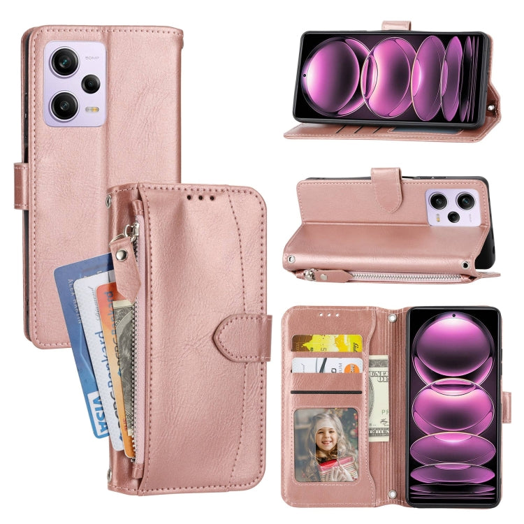 For Redmi Note 12 Pro+ Global Oil Skin Zipper Wallet Leather Phone Case