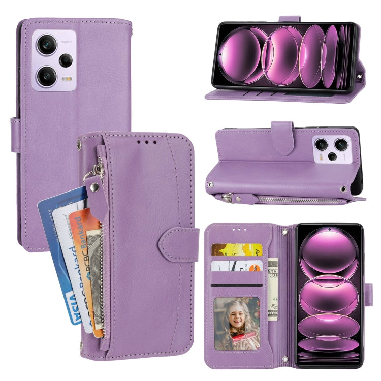For Redmi Note 12 Pro+ Global Oil Skin Zipper Wallet Leather Phone Case