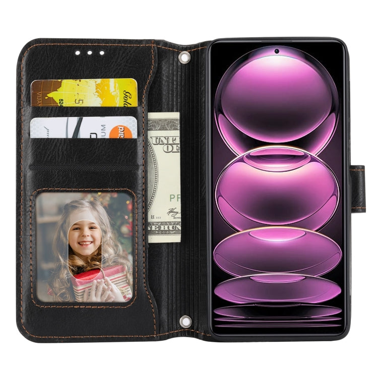 For Redmi Note 12 Pro+ Global Oil Skin Zipper Wallet Leather Phone Case