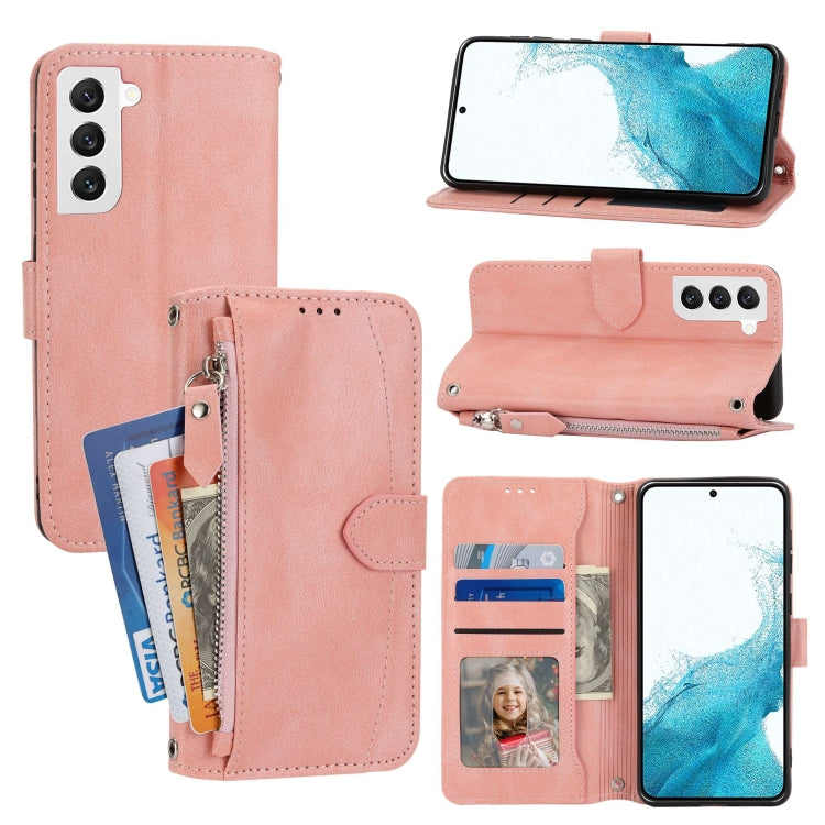 For Samsung Galaxy S23 5G Oil Skin Zipper Wallet Leather Phone Case