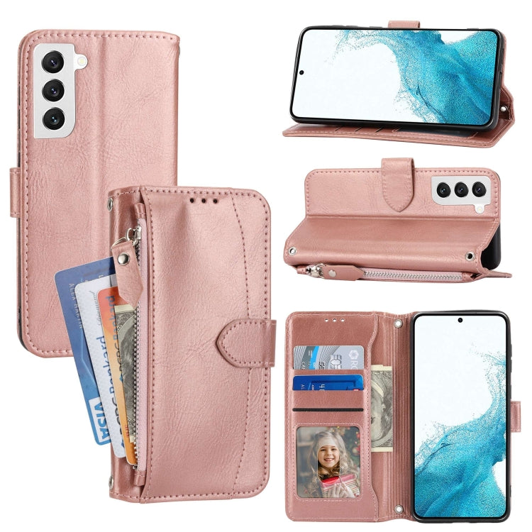 For Samsung Galaxy S23 5G Oil Skin Zipper Wallet Leather Phone Case