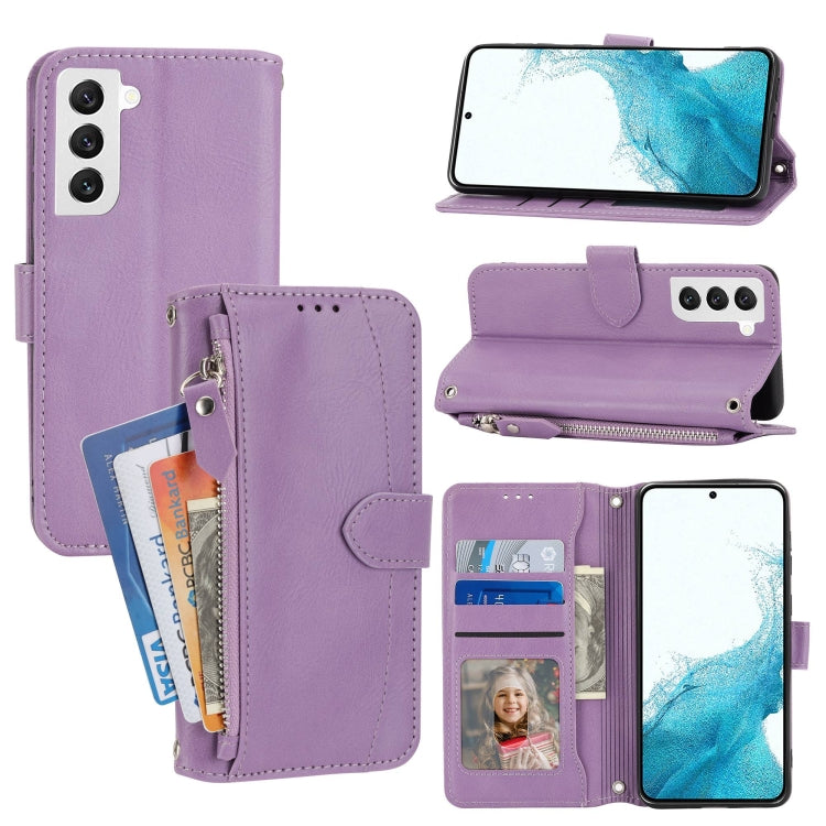 For Samsung Galaxy S23 5G Oil Skin Zipper Wallet Leather Phone Case